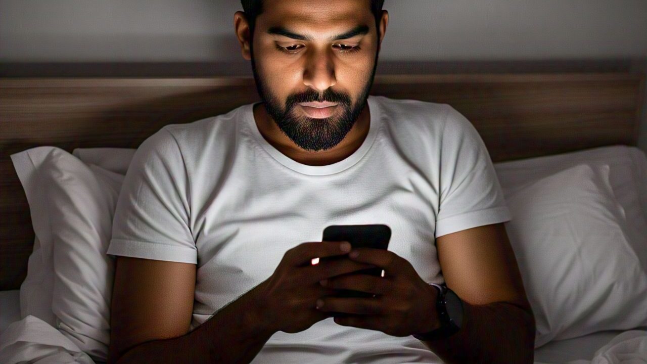 a man scrolling through 1tamilmv.prof